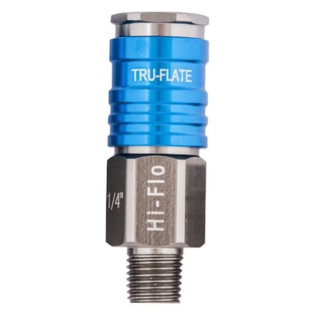 Tru-Flate Tru-Flate 1673540 Hi-Flo Coupler T6 Aluminum 0.25 in. MNPT 1673540